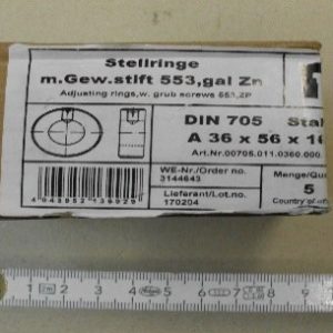 10055107, Stellring m.Gewindestift, A 36x56x16 DIN705, F.Reyher GmbH 10055107, Stellring m.Gewindestift, A 36x56x16 DIN705, F.Reyher GmbH
